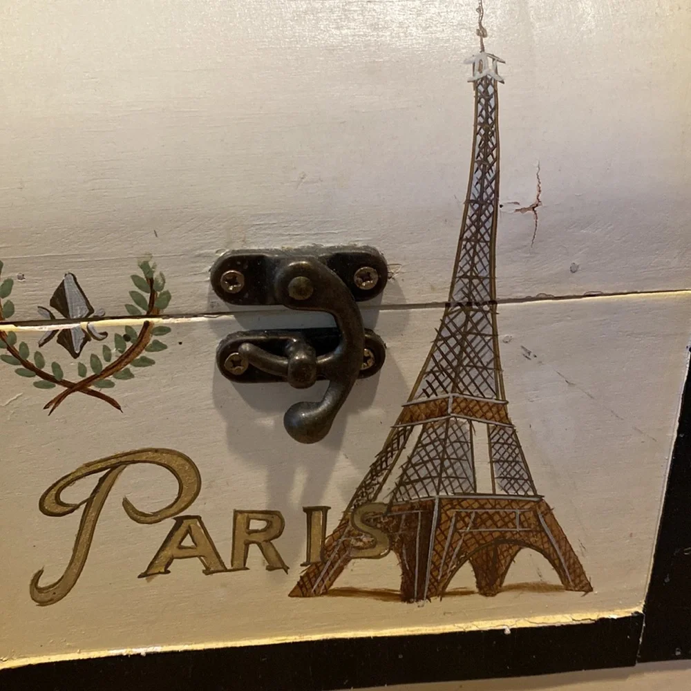 Vintage Paris Wooden Dome Top Metal Latch Box